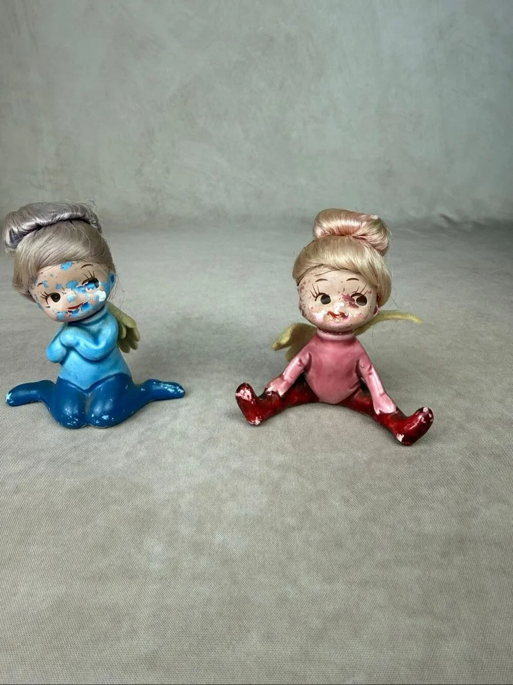 Vintage Pixie Elf Angel Figurines READ Rare 1970s
